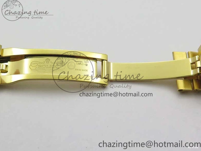 MiroTime 0408 Versatile Daydate 278288 31mm YG EWF Best Edition Green Malachite Dial Crystal Markers on YG President Bracelet ETA 2606